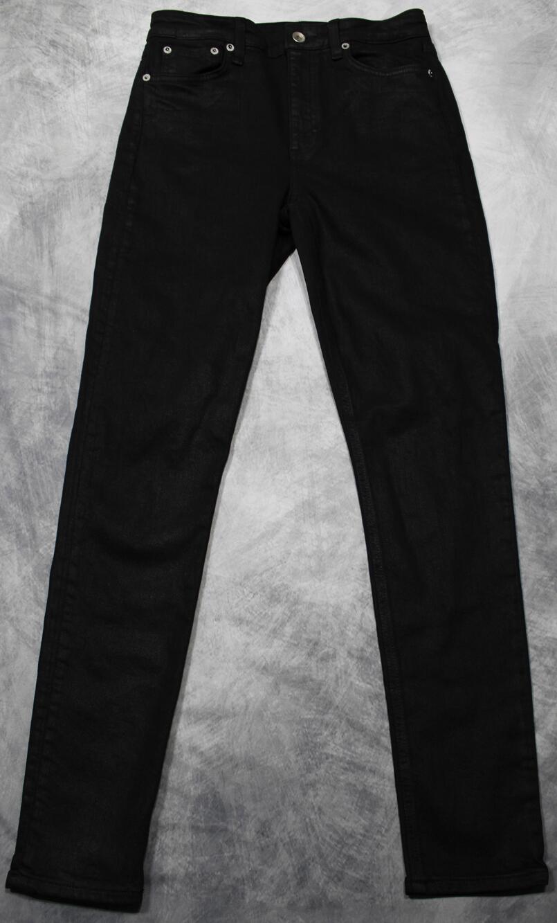 Rag & Bone Jeans Womens 28 Black Nina High-Rise Skinny Coated Stretch Denim